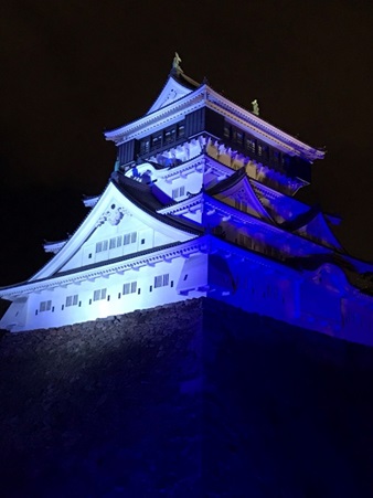 啓発デー写真1「小倉城ライトアップ」